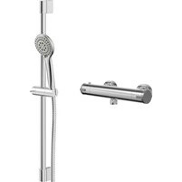 Wholesale Domestic Rondi Polished Thermostatic Bar Valve Mixer Shower with Tyne Shower Slide Rail Kit | Chrome | Metal | 270mm x 655mm x 85.5mm