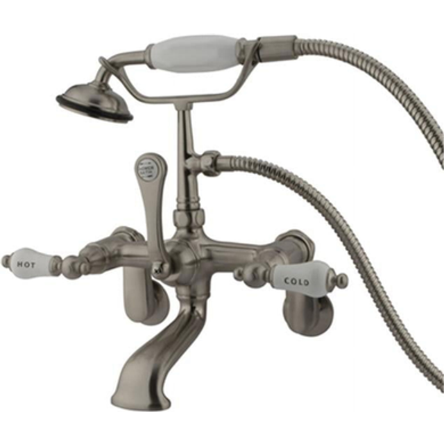 Clawfoot Tub Filler With Hand Shower - Brushed Nickel Finish