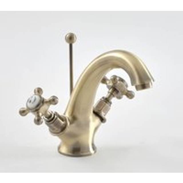 Milano Elizabeth - Traditional Mono Basin Mixer Tap - Brushed Gold (Crosshead Handles)