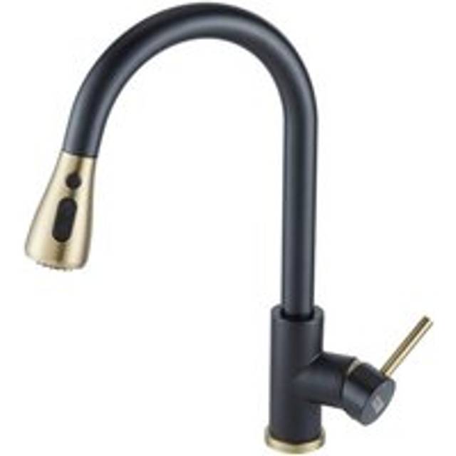 Retractable Kitchen Faucet with Pulldown Sprayer - Black - One Size