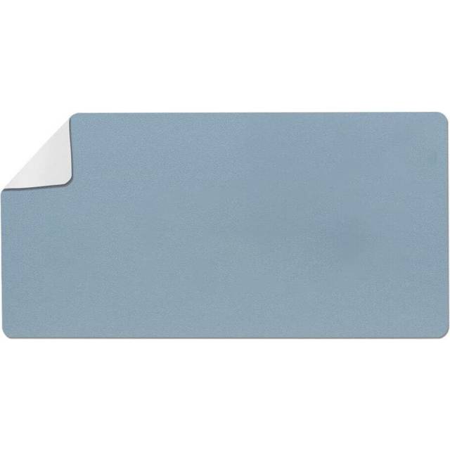(Sky Blue, M) Large Mouse Pad PU Leather Cork Anti-slip Gaming Keyboard Pad Desktop Table Protective Mat for Home Office