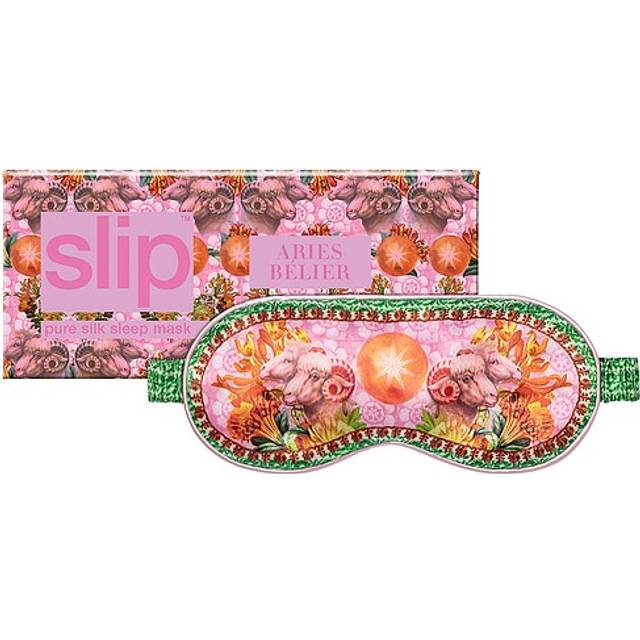 Slip Womens Pink/green Aries Graphic-print Silk Eye Mask - Pink/Green