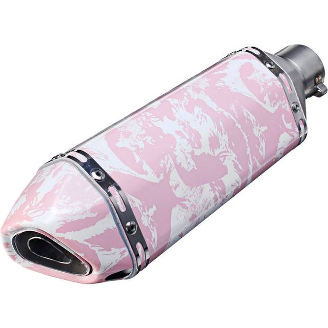 (A) 38-51mm Stainless Steel Motorcycle Exhaust Muffler Pipe With Silencer Universal