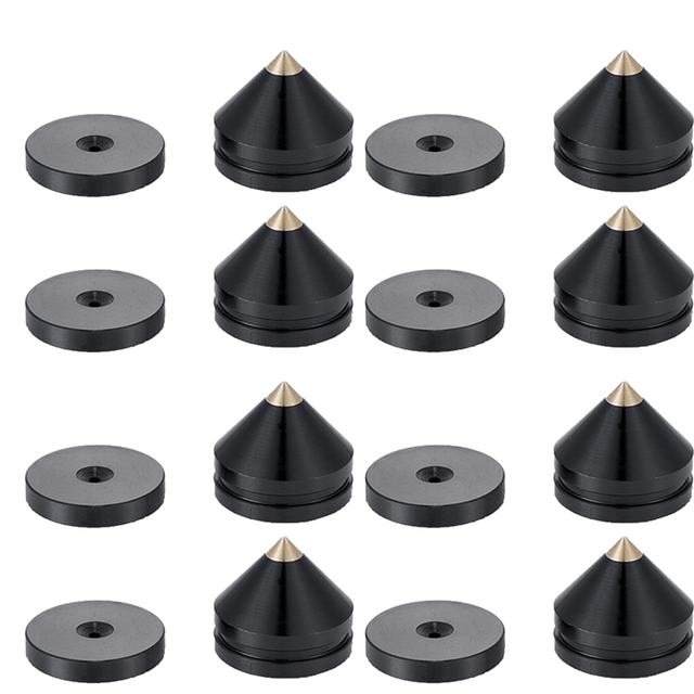 8 Set Speaker Stand Feet Foot Pad Spikes Cone Floor Foot Nail Black