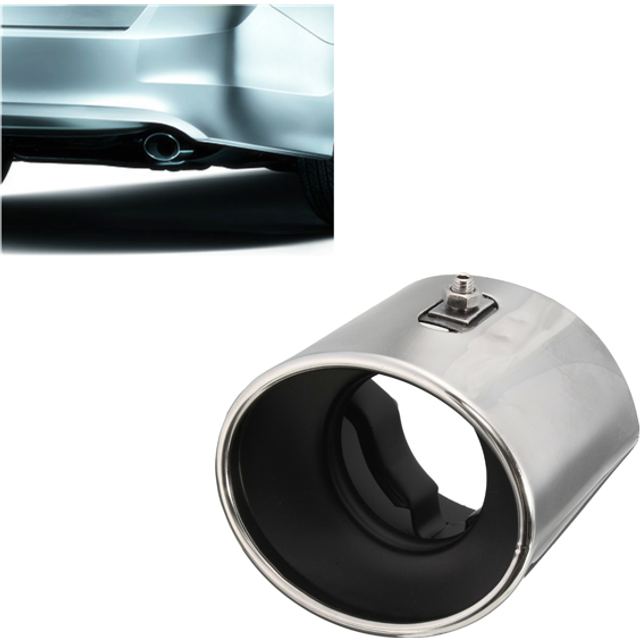 Exhaust Muffler Tail Tip Oval Pipe Chrome Stainless Steel