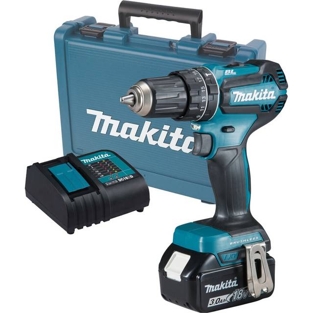 Makita DHP485SF 18V LXT Lithium Ion Brushless Combi Hammer Drill - 1x 3.0ah