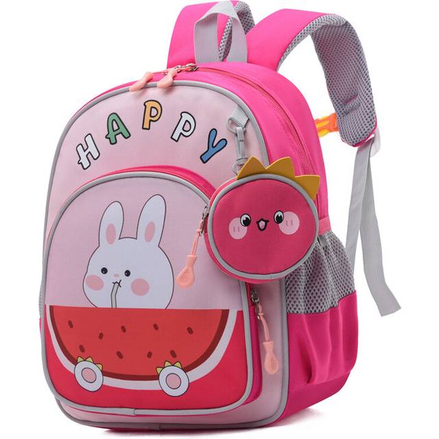 (Pink) Attractive Oxford Fabric Childrens Backpack With Air Cushion Straps In Bright Colors For School