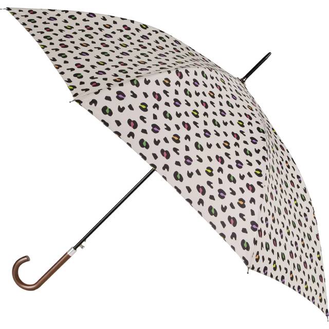 totes ECO Auto Open Walker Bright Animal Print Umbrella, White/Multi