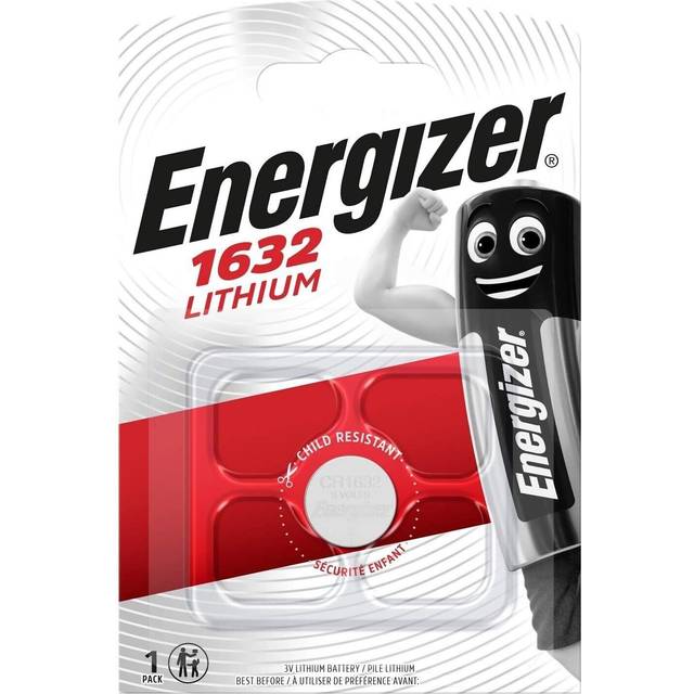2x energizer cr1632 3v lithium coin button cell battery 1632 watch, key fob, toy