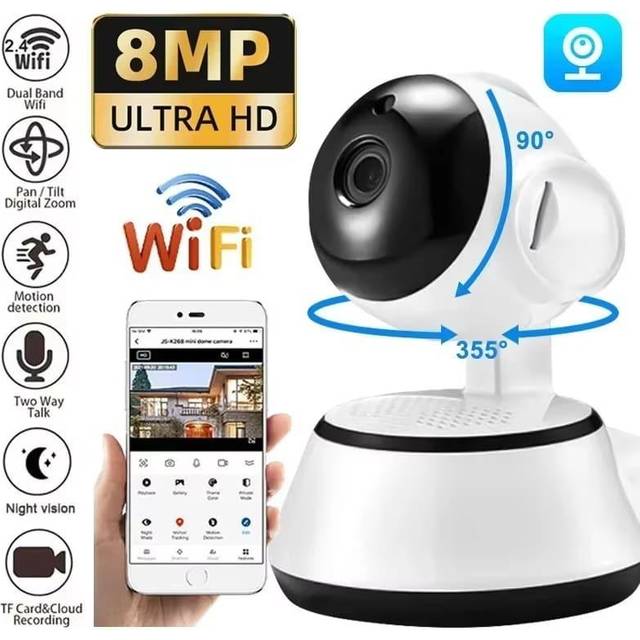 8MP IP WiFi Camera Surveillance Security Baby Monitor AI Human Tracking Cam Full Color Night Vision CCTV Indoor Video Camera 8MP Camera