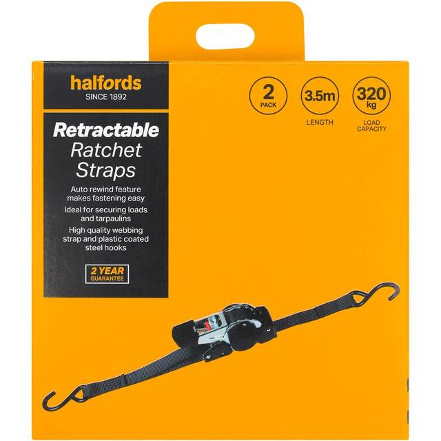Halfords Patended 3.5M Retractable Ratchet Straps