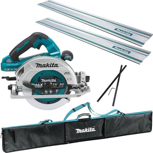 Makita DHS782Z Twin 18v / 36v 190mm Brushless Circular Saw + 2x1.5m Rails +Bag