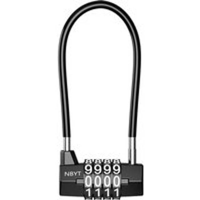 Combination Padlock - Long Shackle Padlock - 4 Digit Combination Lock - Small Number Code Padlock - Weatherproof - Luggage Cable Padlock for Gym and