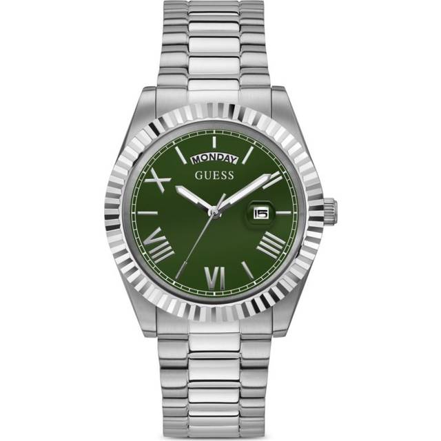 GUESS USA - stainless steel quartz 42mm - men - stainless steel/Mineral Glass - One Size - Green