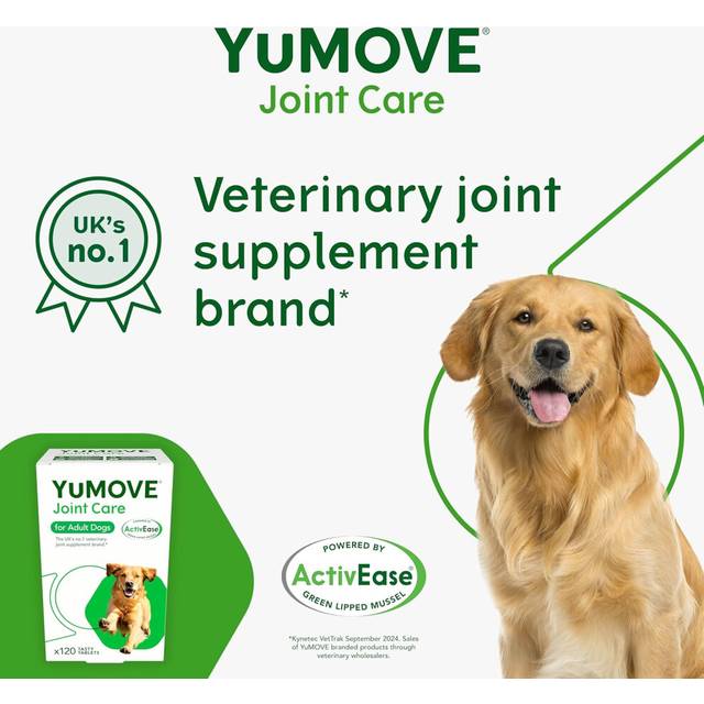 YuMOVE Adult Dog | Joint Supplement for Adult Dogs, with Glucosamine, Chondroitin, Green Lipped Mussel | Aged 6 to 8 | 120 Tablets