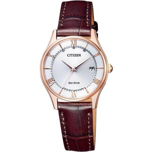 Citizen ES0002-06A ( Watch CITIZEN COLLECTION Eco-Drive radio-controlled Thin Series Date Women's Leather Band / Pink Gold)