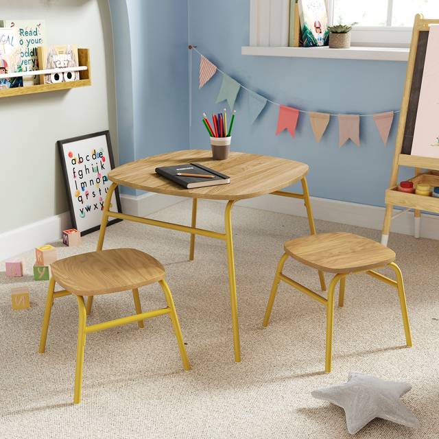 Elements Kids Griffin Play Table and Stool Set - Yellow