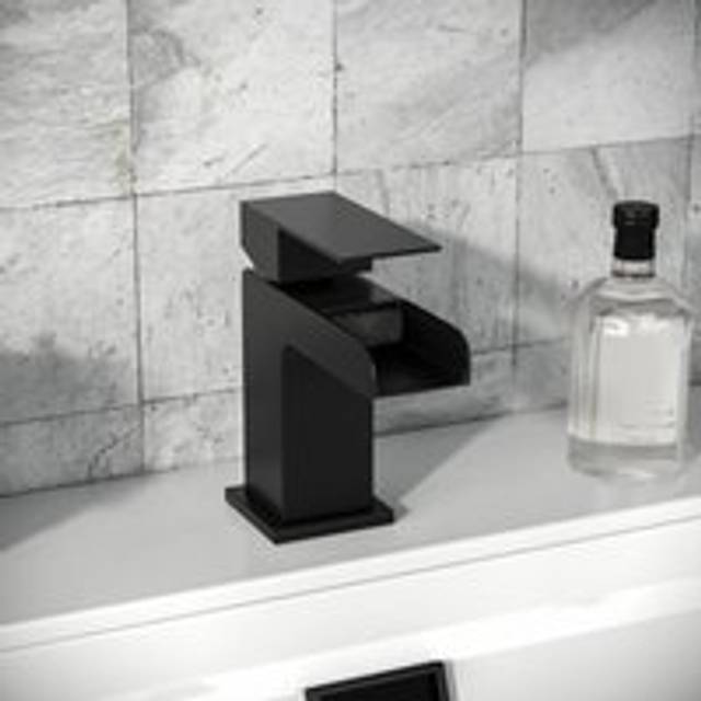 Nes Home Waterfall Basin Mono Mixer Tap Matte Black Bathroom Sink Faucet Black One Size