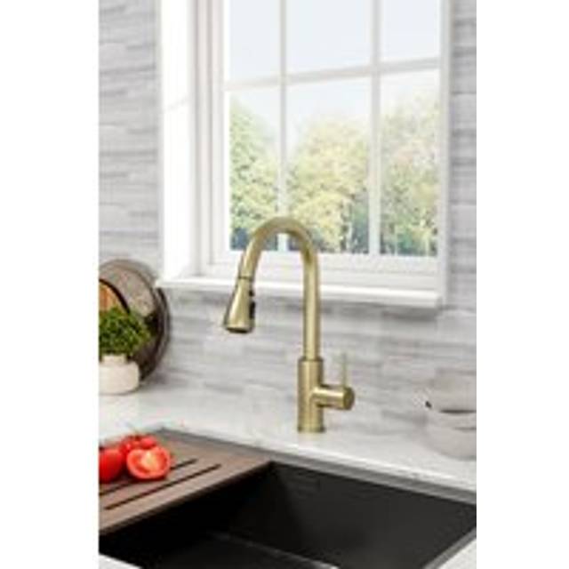 Commercial Retractable Pull Down Kitchen Faucet - Gold - One Size