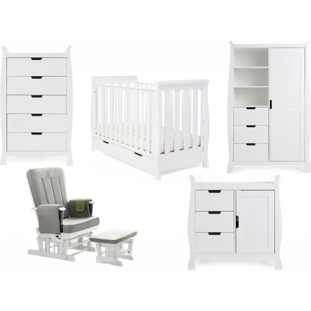 Obaby Stamford Mini Sleigh 5 Piece Furniture Roomset - White