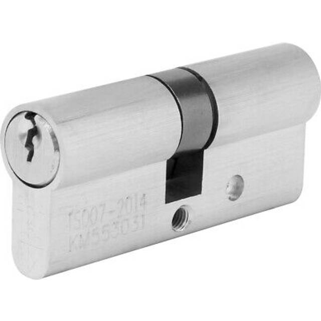 ERA 1 Star 6 Pin Double Euro Cylinder 35-35mm Satin Nickel in Silver