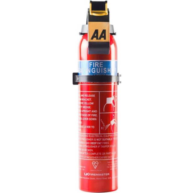 Aa fire extinguisher powder compact car home caravan kitchen + bracket 600g