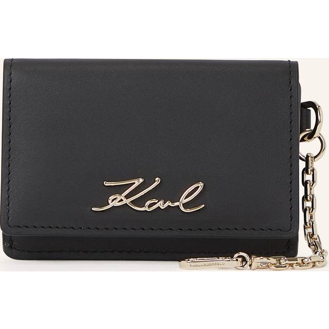 Karl Lagerfeld, K/signature Chain Cardholder, Woman, Black/Gold, Size: One size - Black/gold