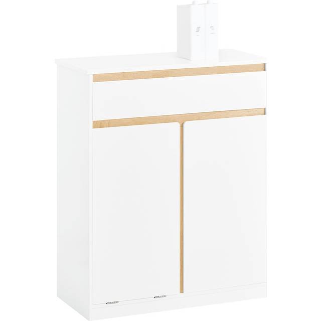 Laundry Cabinet Laundry Chest Storage Cabinet with Laundry Basket,BZR79-W - Sobuy