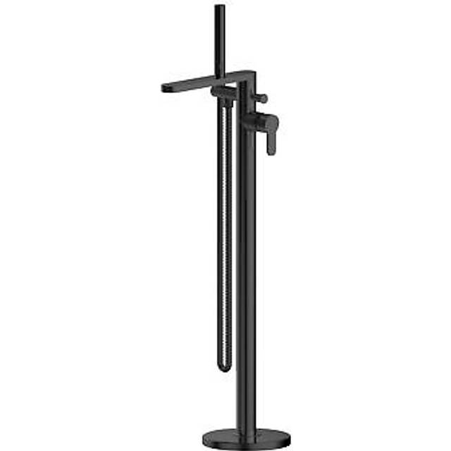 Freestanding Round Bath Shower Mixer Tap - Matt Black