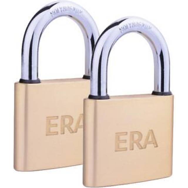 L26003 - era solid brass padlock - 40mm - twin pack