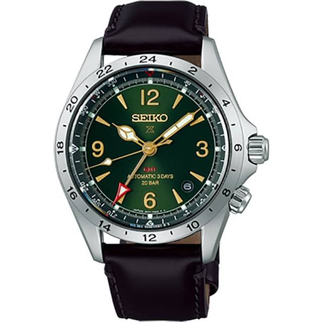 Seiko Men's SBEJ005 (PROSPEX Alpinist MechanicalGMT Leather Band Men's) Round Watch