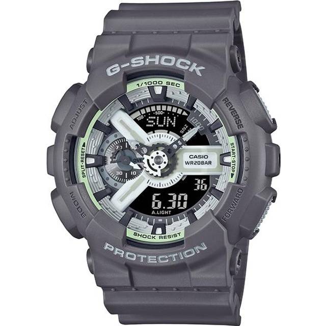 CASIO Men's G-SHOCK GA-110HD-8AJF [G-SHOCK HIDDEN GLOW Series] Round Watch Gray Resin