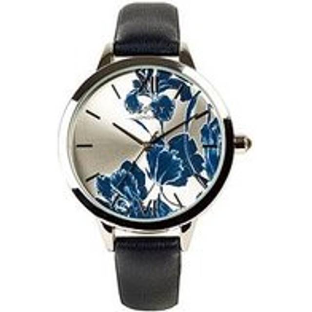 Lipsy Blue Strap Watch with Blue and Silver Floral Print Dial, Multi, Women