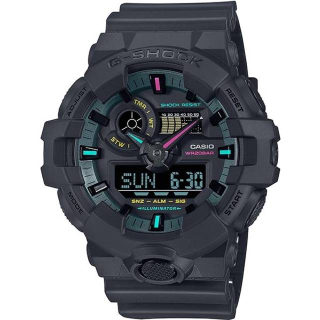 CASIO Men's G-SHOCK GA-700MF-1AJF [G-SHOCK Multi Fluorescent color Series] Round Watch Black