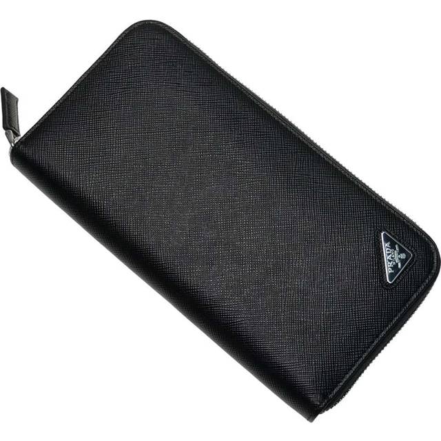 Long Wallet Round Zipper Embossed Leather 2ML317 QHH F0002 Black [Prada] Men's [Item] svart