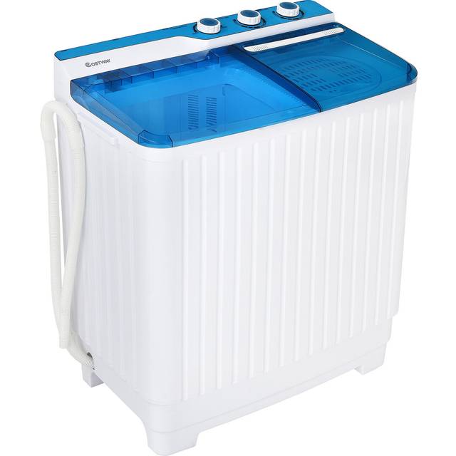 Twin Tub Portable Semi-automatic Washing Machine 6.5KG Washer+2KG Dryer Blue - One Size