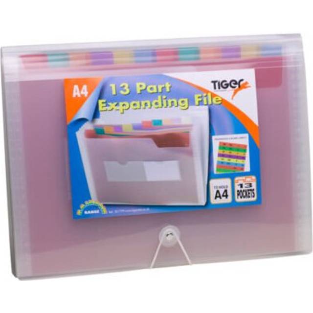 Rainbow A4 13 Pocket Expanding File Folders Multicoloured Pockets