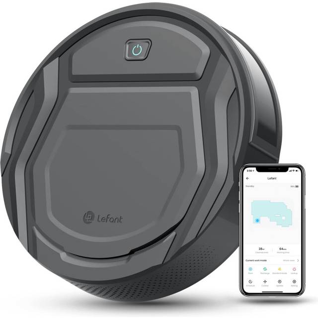 Lefant M210P Grey Robot Vacuum Cleaner, Small Robot Robotic Vacuum 7.8cm Thin 28cm DIA, 2200 Pa Suction