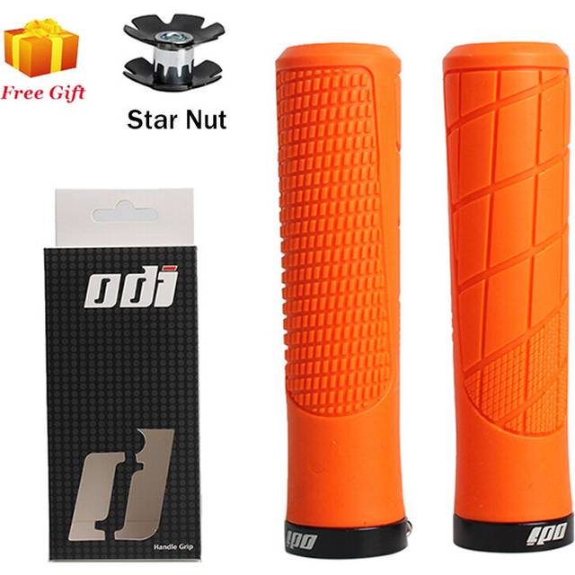 (a-Grips2- Orange) ODI Mountain Bike Grips Rubber Handles Mtb Cuffs 22.2mm Anti-slip Bicycle Handlebar Cover Ergonomic Lock on Grips Cycling Parts