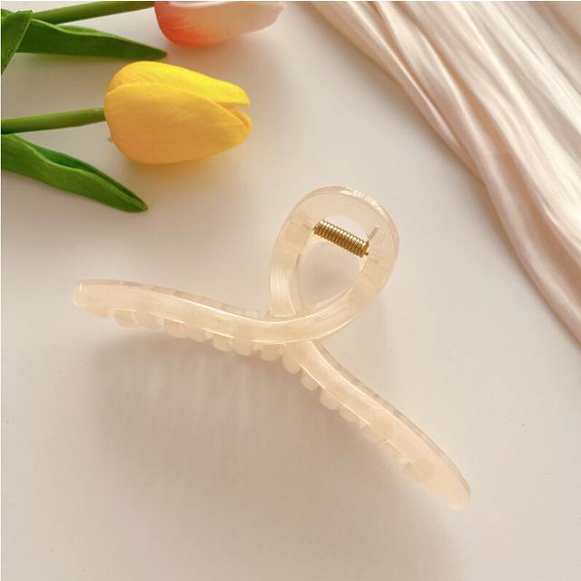 (Light Pink13cm) 13cm Gorgeous Colorful Hair Claw Clip Collection For Women Featuring Geometric Style