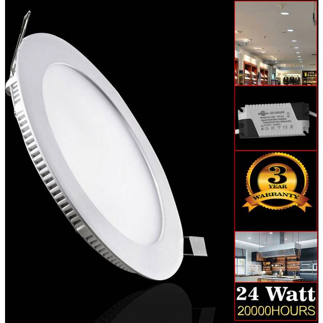 24W ROUNDED SLIM LED PANEL CEILING LIGHT OFFICE LIGHTING 300*300MM