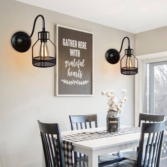 2 Pack Ceiling Pendant Light Shade Retro Industrial Style Chandelier Lamp Black Metal Vintage Indoor Bar Club Ceiling Lampshade Lights Fixture