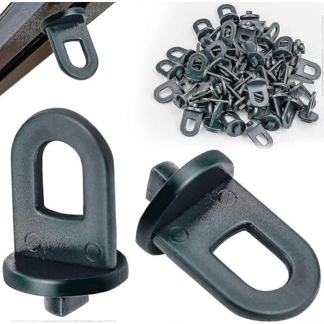 (As show, One size) Greenhouse Hook Plastic Greenhouse Twist Clips  Greenhouse Clips Shading Clips For Hanging Basket Potgreen50pcs