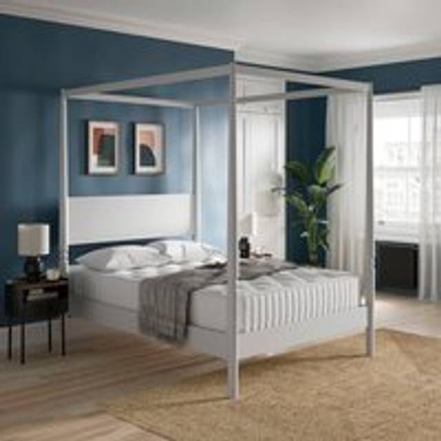 Pip 4 Poster Wooden Bed Frame - White