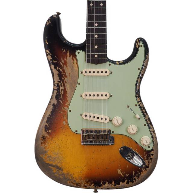 Fender Custom Shop 1960 Stratocaster Super Heavy Relic Flame Maple Neck Faded 3-Colour Sunburst