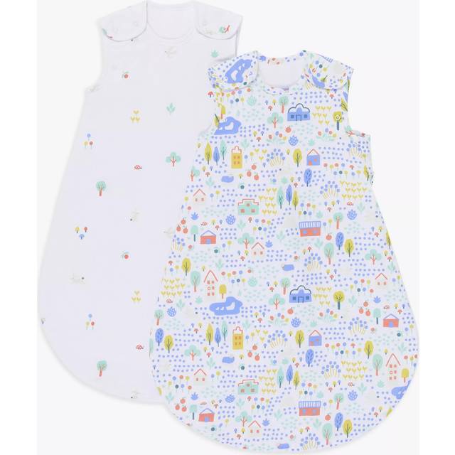 John Lewis Happy Houses Baby Sleeping Bag, 1 Tog, Pack of 2
