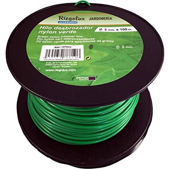 107643 Nylon Round Trimmer Thread, Green, 3 mm x 100 m