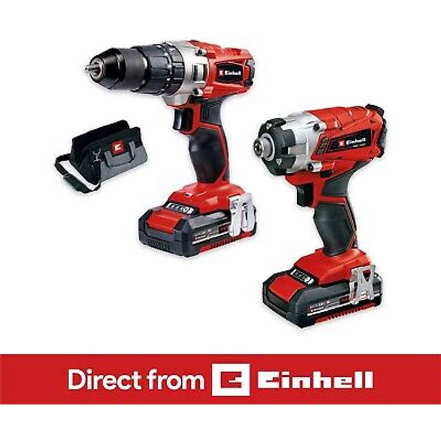 Einhell 4257214 cordless combi drill & impact driver twin kit 2x 2.0ah batteries