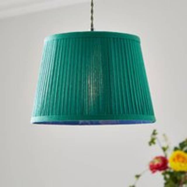 Polly Pleated Drum Lamp Shade - Aqua