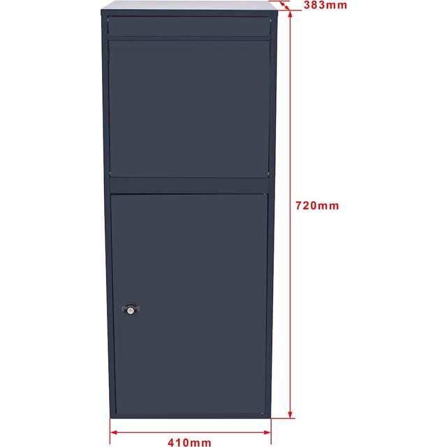 Parcel Drop Box 41x38.5x72cm in Grey for Large Packets and Letters with Lock for Outdoor Use